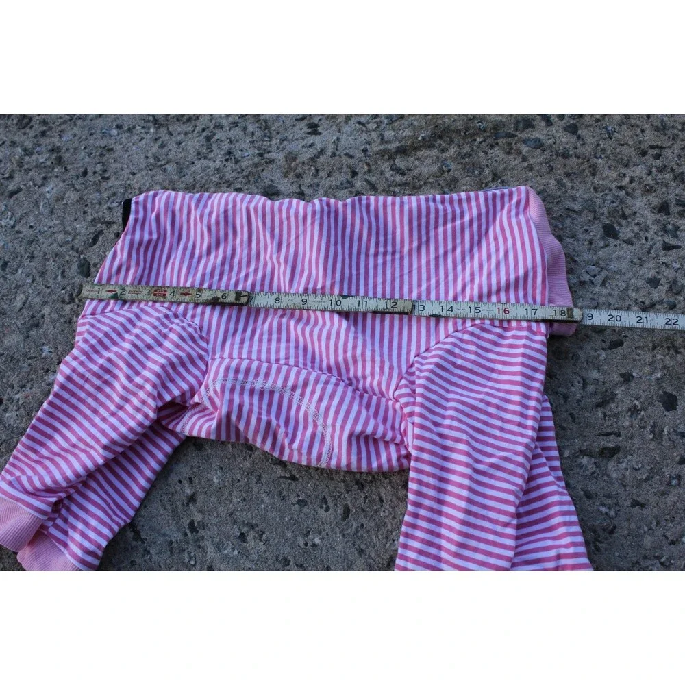 Yeapeeto Dog Post-Surgery Pink White Striped Full Body Suit Top Zip Size XL NWOT